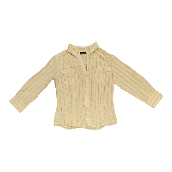 New York & Company Women's Collared Shirt, Front Button Down Closure, Si… - Picture 3 of 15